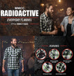 MMCC Men's Radioactive Black Gray Green Plaid Long Sleeve Flannel Shirt - Button-Up - MMC11602