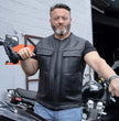 Milwaukee Motorcycle Clothing Co. Men's Quick-Draw Stylesh Premium Black Leather MC Biker Vest MMC30001
