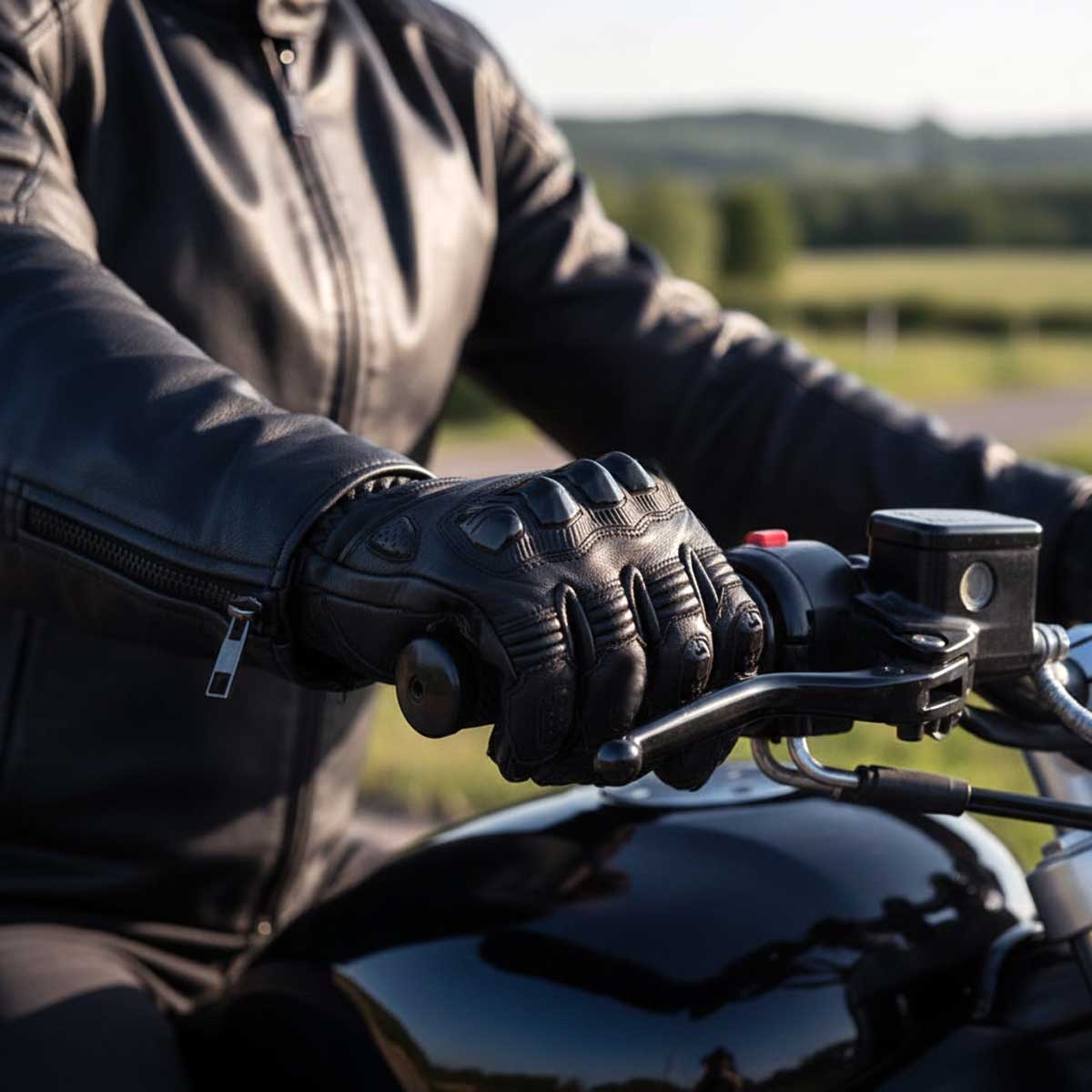 MMCC Men's Vader Racing Style Premium Leather Gauntlet Glove w/ i-Touch Technology - MMC70000