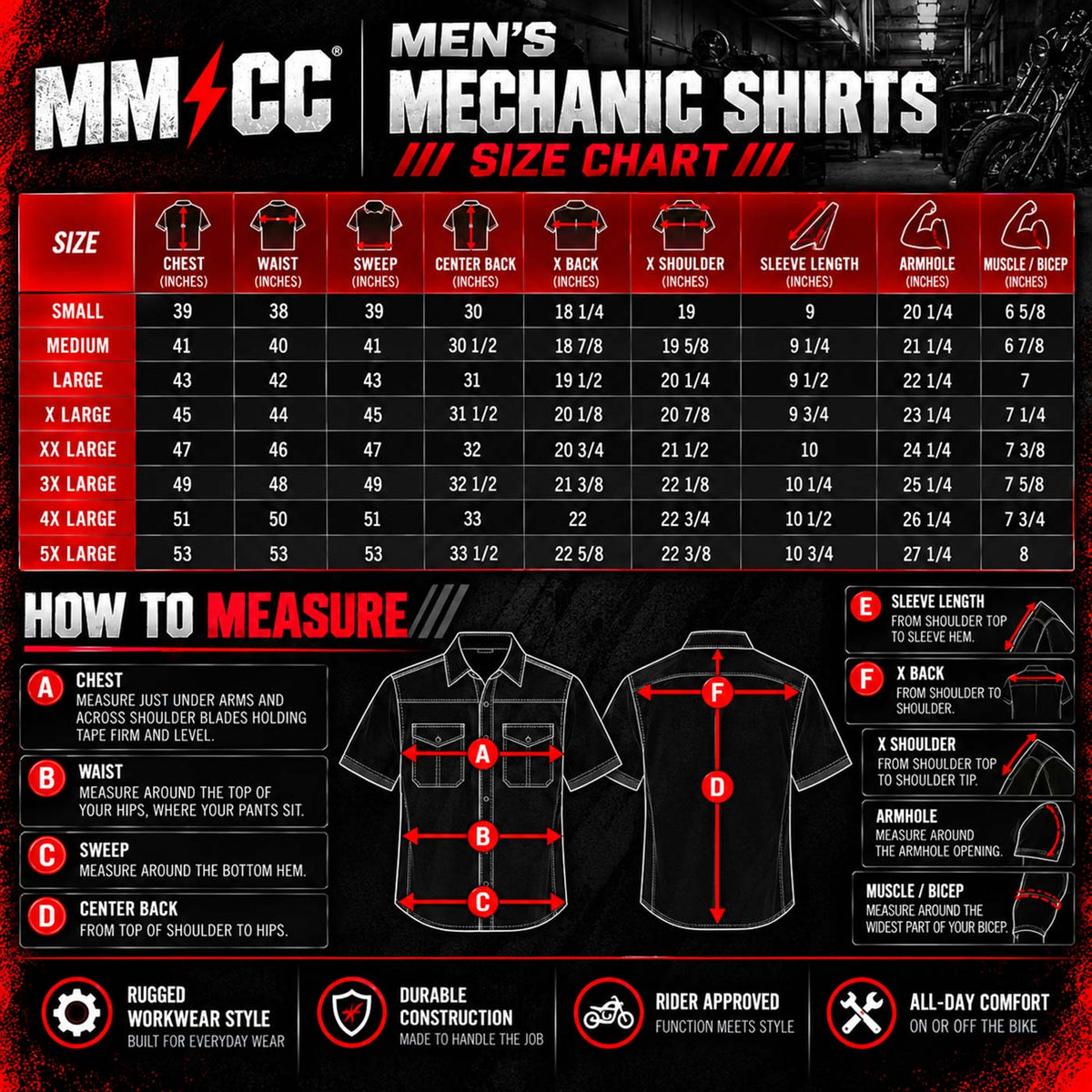 Milwaukee Motorcycle Clothing Co. Men's Mechanic Shirt, MMC16009