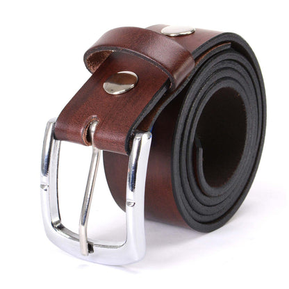 Milwaukee Leather MP7118 Men's Brown Premium Leather 1.5 Inch Wide Belt with Interchangeable Buckle