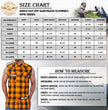 Milwaukee Leather MPM1655 Men’s Classic Black and Orange Button-Down Flannel Cut Off Sleeveless Casual Shirt
