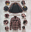 Milwaukee Leather Men's Heavy-Duty Checkered Flannel Riding Shirt - Warm Lined - Zippered Hand Pockets - MPM1637