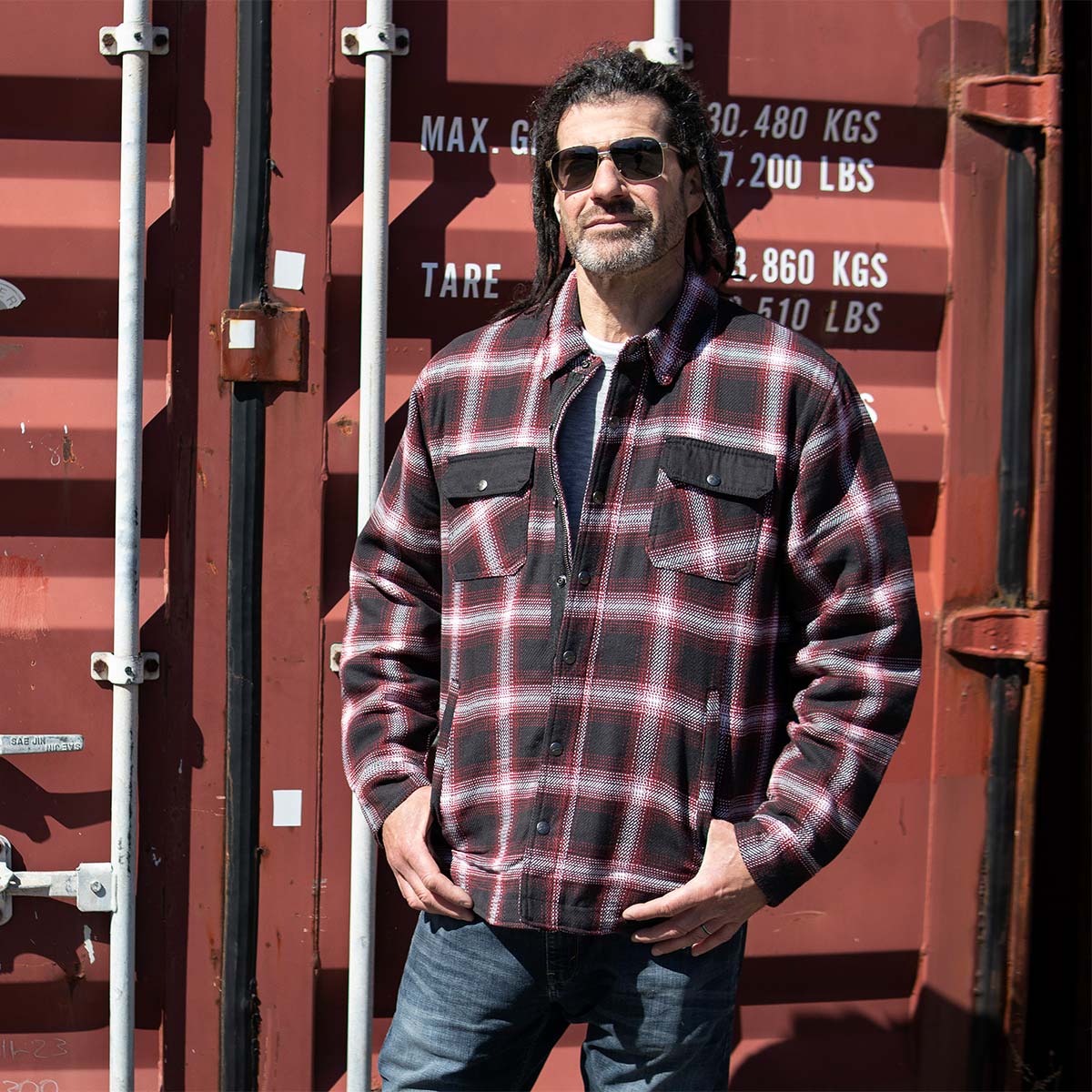 Milwaukee Leather Men's Grim Stone Heavy Duty Plaid Mechanic