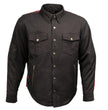 Milwaukee Leather Men’s Two-Tone CE Armored Flannel - Solid Front / Plaid Back - Reinforced w/ Aramid Fibers - MPM1671