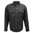 Milwaukee Leather Men’s Two-Tone CE Armored Flannel - Solid Front / Plaid Back - Reinforced w/ Aramid Fibers - MPM1673