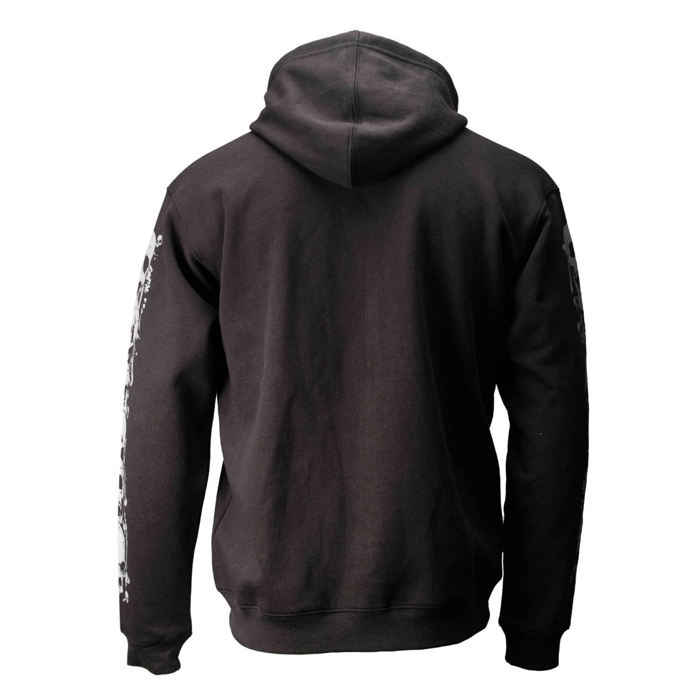 MMCC Men’s Bare Bones Riding Hoodie – Premium Cotton, Reflective Skull Sleeve, Full Zip - MPM1680