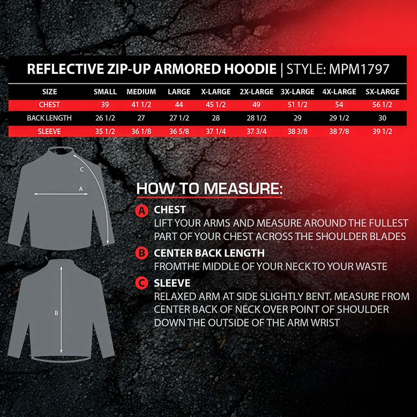 Milwaukee Leather Men's Bare Bones Black Reflective Skull CE Armored Riding Hoodie, Shoulder and Elbow Armor - MPM1797