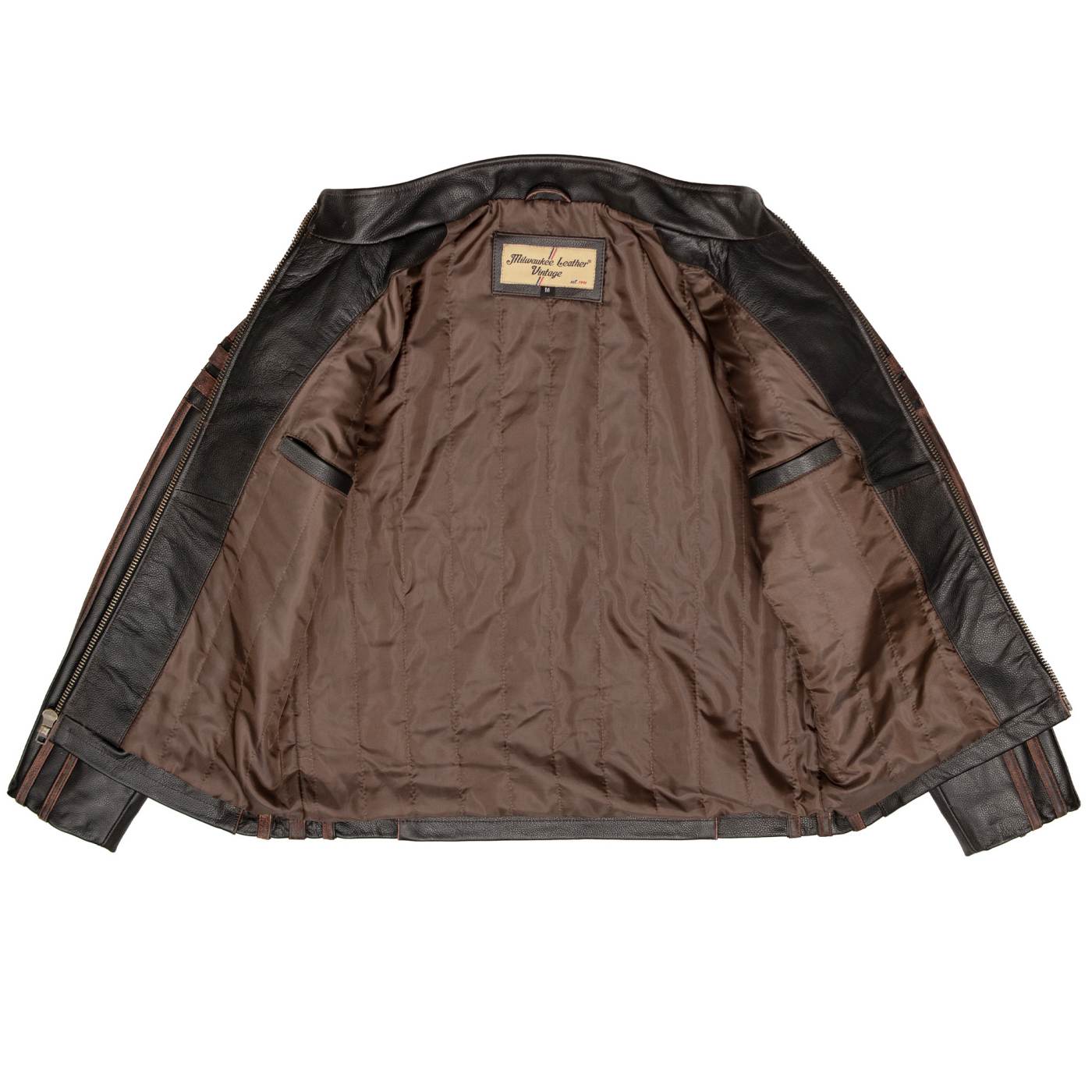 Milwaukee Leather Men's Copperline Black Leather Moto Café Racer