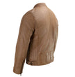 Milwaukee Leather SFM1835 Men's Saddle ‘Cafe Racer’ Leather Jacket with Snap Button Collar