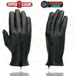 Milwaukee Leather SH226TH Men's Black Thermal Lined Leather Motorcycle Hand Gloves W/ Wrist Zipper Closure