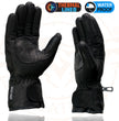 Milwaukee Leather Men's Black Gauntlet Motorcycle Gloves-Black Soft Leather Waterproof Cinch Wrist Closure-SH293