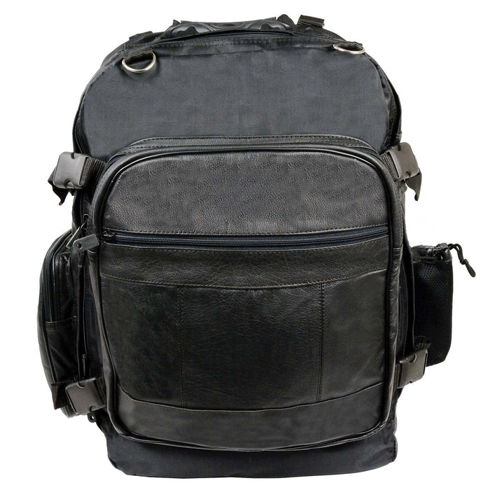 Milwaukee Leather SH540 Medium Black Size Leather and Textile Motorcycle Sissy Bar Back Pack Bag