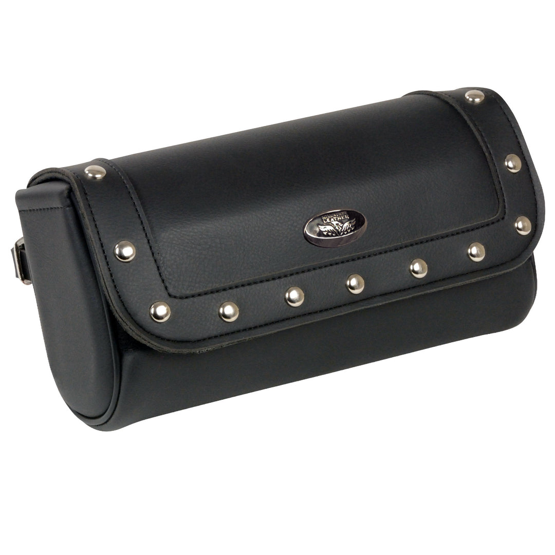 Milwaukee Leather SH614 Black PVC Large Riveted Motorcycle Tool Bag