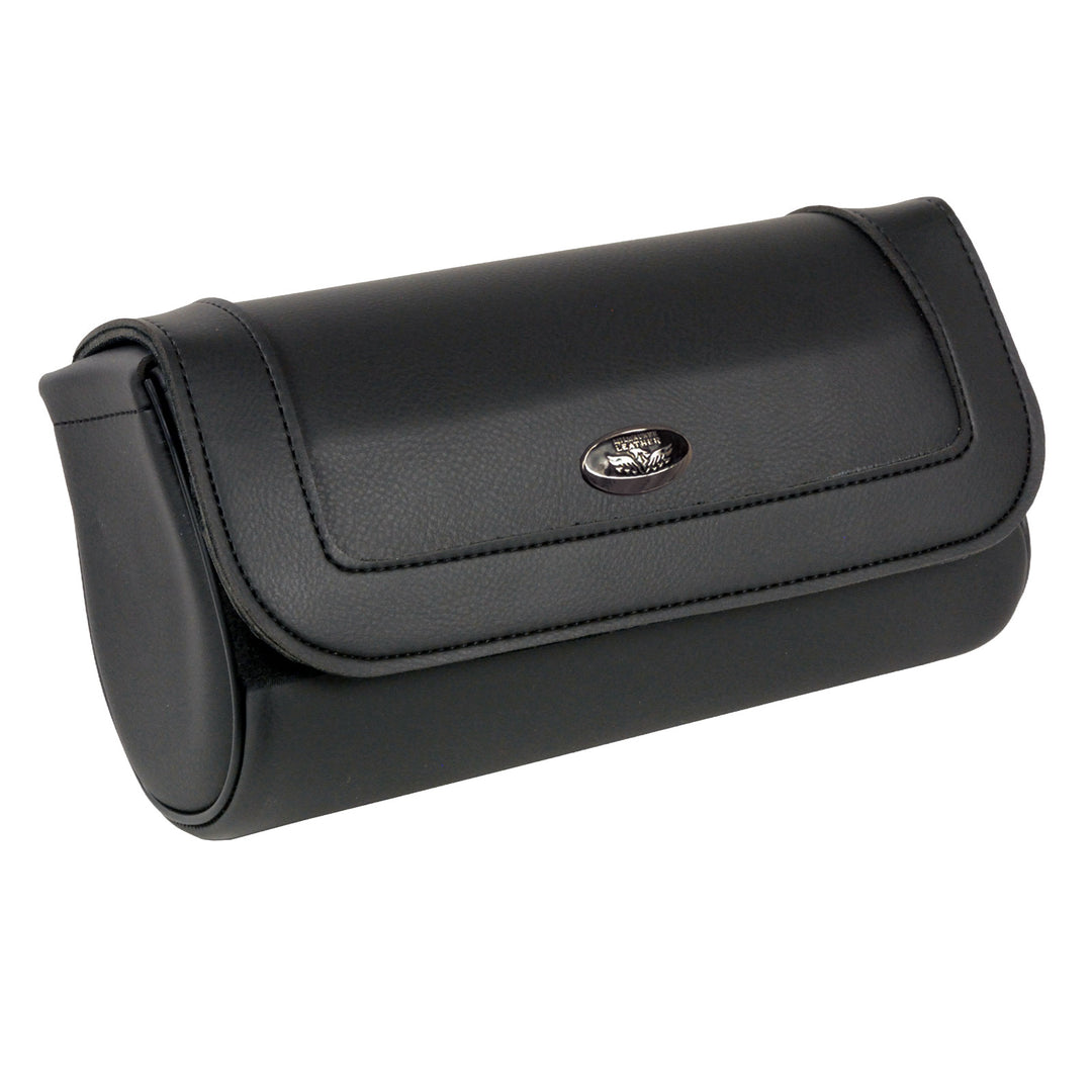 Milwaukee Leather SH61401 Black Medium Motorcycle Windshield PVC Tool Bag with Self FastenerClosure