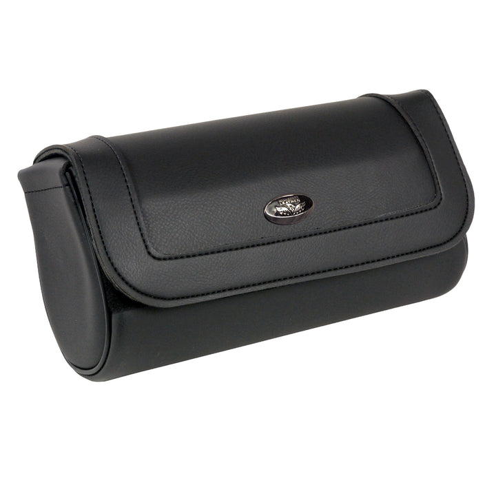 Milwaukee Leather SH61401 Black Medium Motorcycle Windshield PVC Tool Bag with Self FastenerClosure