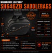 Milwaukee Leather SH646ZB Black Zip-Off PVC Studded Throw Over Motorcycle Saddlebags