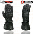 Milwaukee Leather SH717 Men's Black Leather Gauntlet Racing Motorcycle Hand Gloves W/ Hard Knuckle Protection Extra Grip Reinforced Palm