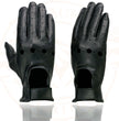 Milwaukee Leather SH721 Women's Black Perforated Leather Full Finger Motorcycle Hand Gloves W/ Breathable ‘Open Knuckle’
