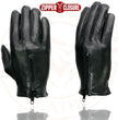 Milwaukee Leather SH722 Women's Black Unlined Leather Lightweight Motorcycle Hand Gloves W/ Wrist Zipper Closure