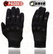 Milwaukee Leather SH761 Men's Black Textile Padded Knuckle Mechanics Gloves with Amara Palm