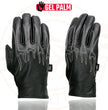 Milwaukee Leather SH820 Men's Black Leather ‘White Flame’ Cruising Hand Gloves W/ Gel Palm