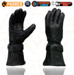 Milwaukee Leather SH852 Men's USA Deerskin Black Leather Gauntlet Motorcycle Thermal Lined Gloves
