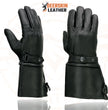 Milwaukee Leather SH857 Men's Long Cuff Thermal Lined USA Deerskin Black Leather Gauntlet Motorcycle Gloves