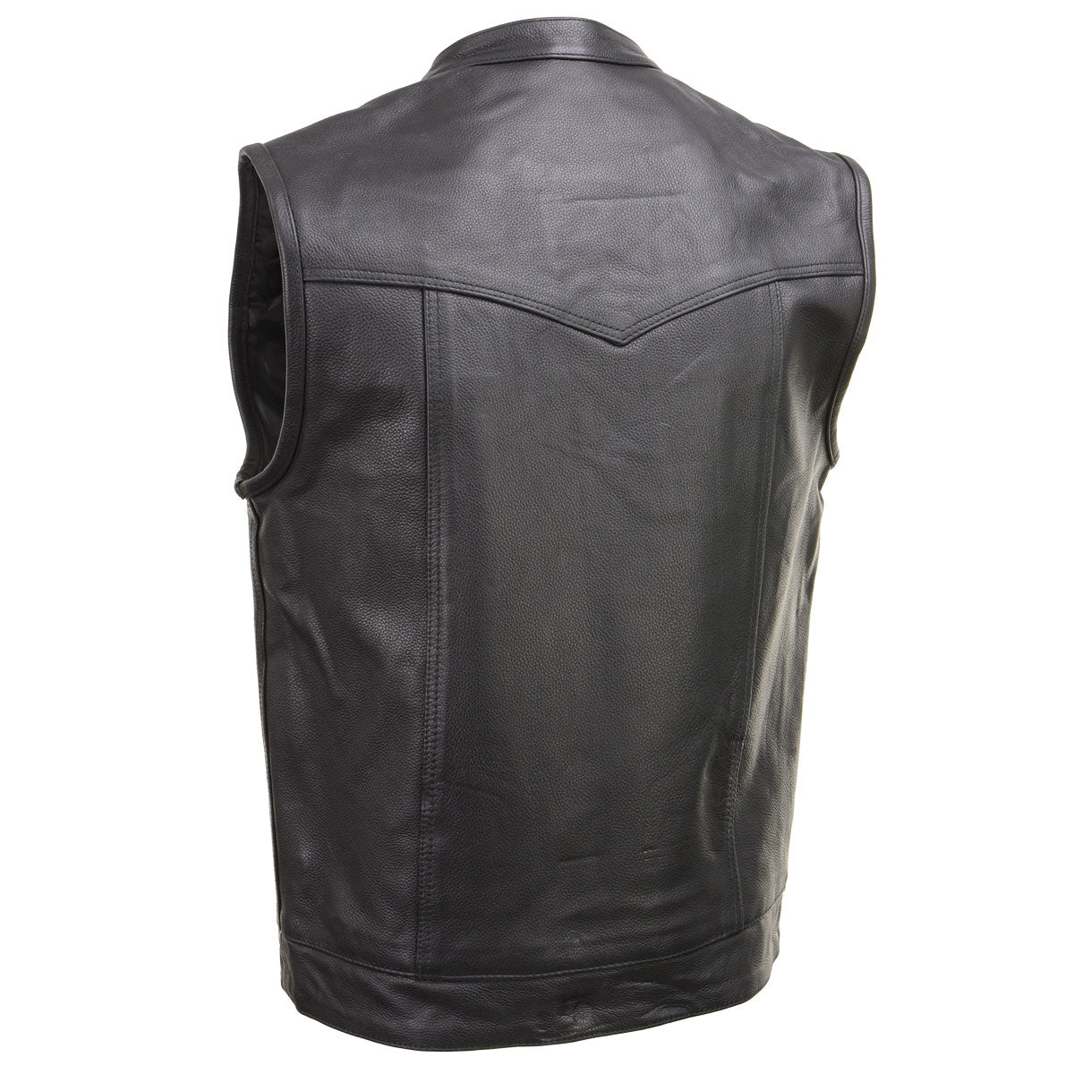 Xelement XS1937 Men's 'Quick Draw' Black Leather Motorcycle Biker Rider Vest