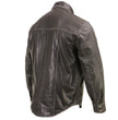 Milwaukee Leather MLM1612 Men's Distressed Grey Casual Biker Rider Leather Shirt w/ Vintage 5 Cent Buffalo Buttons