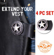Milwaukee Leather Western Star Medallion Vest Extender - Double Chrome Chains Genuine Leather 6.5