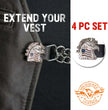 Milwaukee Leather US Military Vet Medallion Vest Extender - Double Chrome Chains Genuine Leather 6.5
