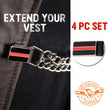 Milwaukee Leather Thin Red Line Medallion Vest Extender - Double Chrome Chains Genuine Leather 6.5