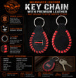 Milwaukee Leather Key Chain with Leather Original Pewter Emblem