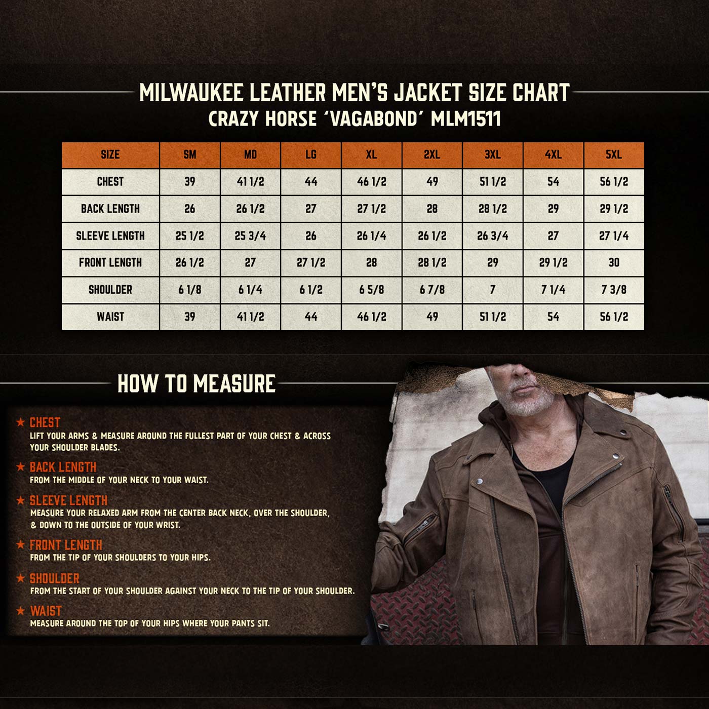 Milwaukee Leather MLM1511 Men's 'Vagabond' Vintage Crazy Horse