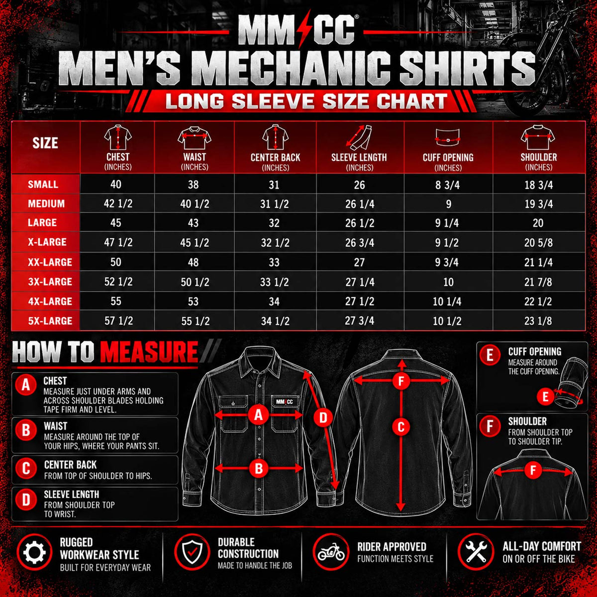 Milwaukee Motorcycle Clothing Co. Men's Mechanic Shirt, MMC16004