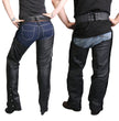 Hot Leathers CHM1001 Black Fully Lined Unisex Premium Leather Motorcycle Biker Rider Chaps