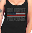 Hot Leathers GLC2443 Ladies 'Ride Forever, Forever Free' US Flag with Bling Black Tank Top Shirt
