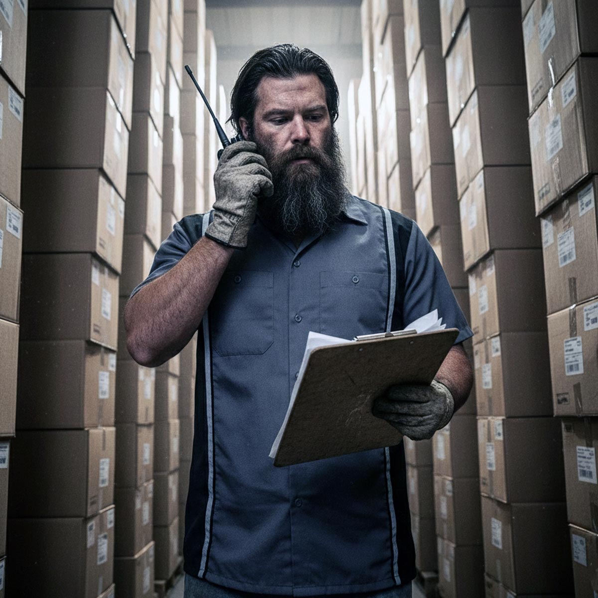 Milwaukee Motorcycle Clothing Co. Men’s Blk/Grey Mechanic Work Shirt – w / Reflective Strip, Rider‑Built MDM11612