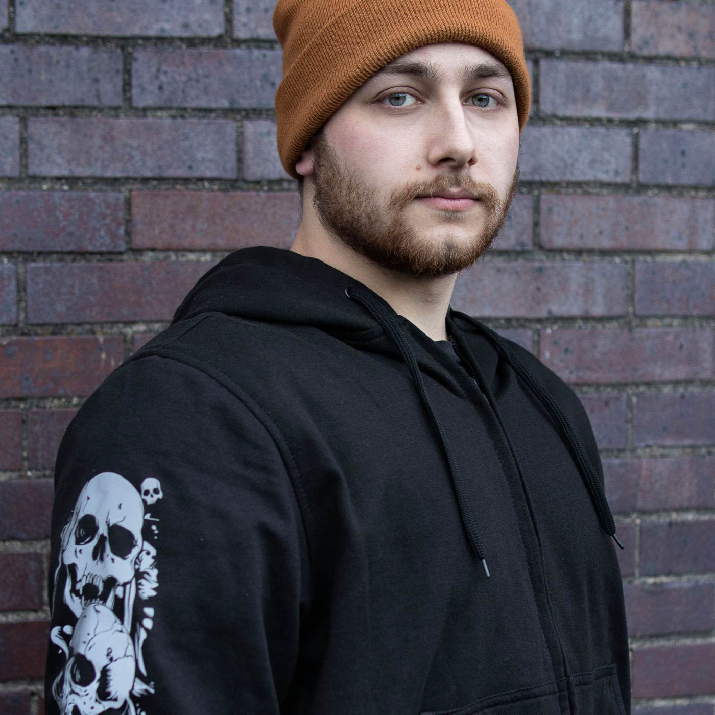 Milwaukee Leather Men's Bare Bones Black Reflective Skull CE Armored Riding Hoodie, Shoulder and Elbow Armor - MPM1797