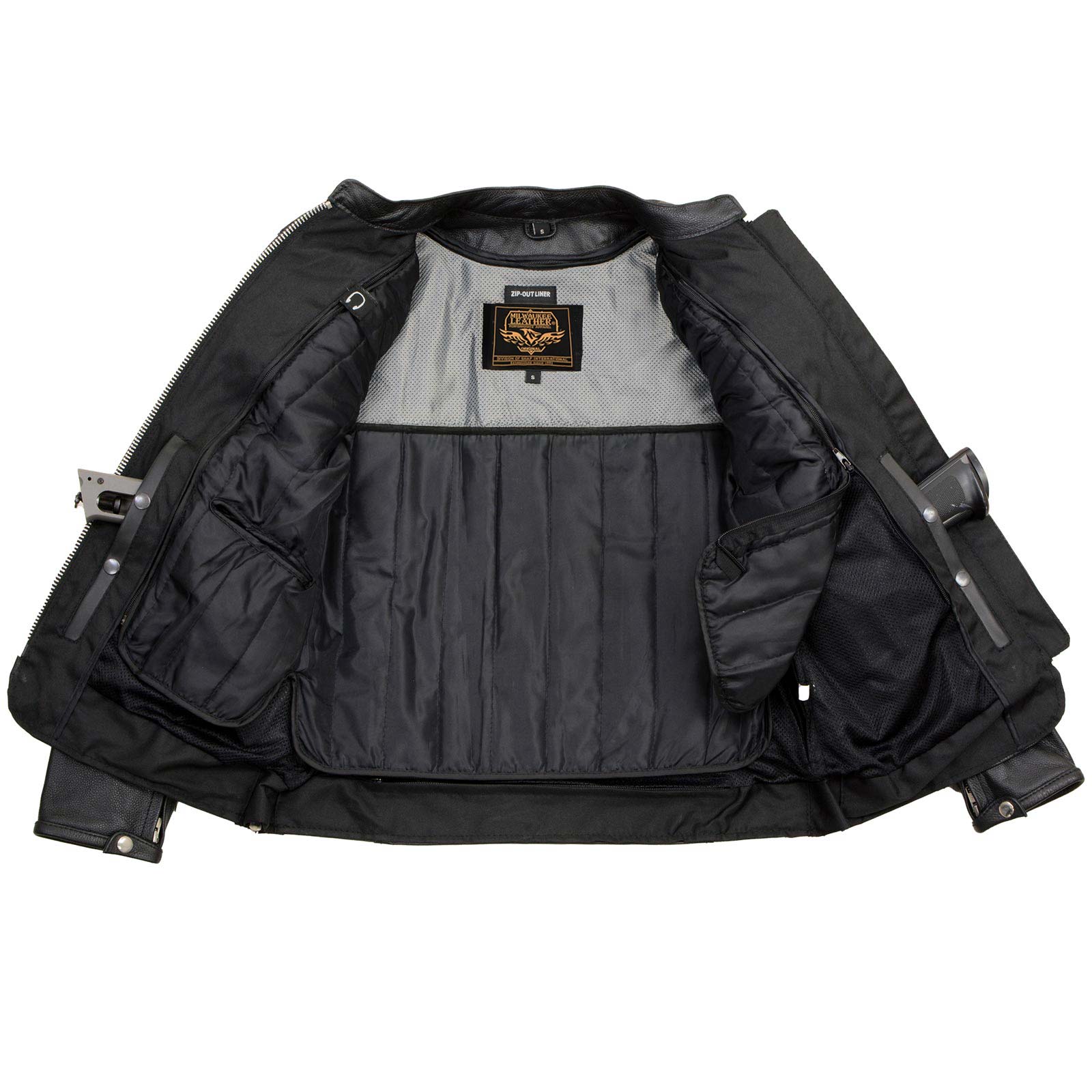 Milwaukee Leather LKL27008 Women's Premium Black Leather Motorcycle Rider Jacket with CE Armor Protection