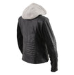 Milwaukee Leather LKL2737 Women's Black Premium Leather Motorcycle Biker Racer Style Scuba Jacket w/ Hoodie