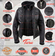 Milwaukee Leather Women's Tara Black Leather Motorcycle Rider 2-in-1 Convertible Hoodie Jacket Vest - LKL4712