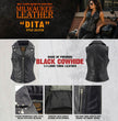 Milwaukee Leather Women's Dita Black Motorcycle Leather Vest w/ Riveted Lapel Collar - LKL4720