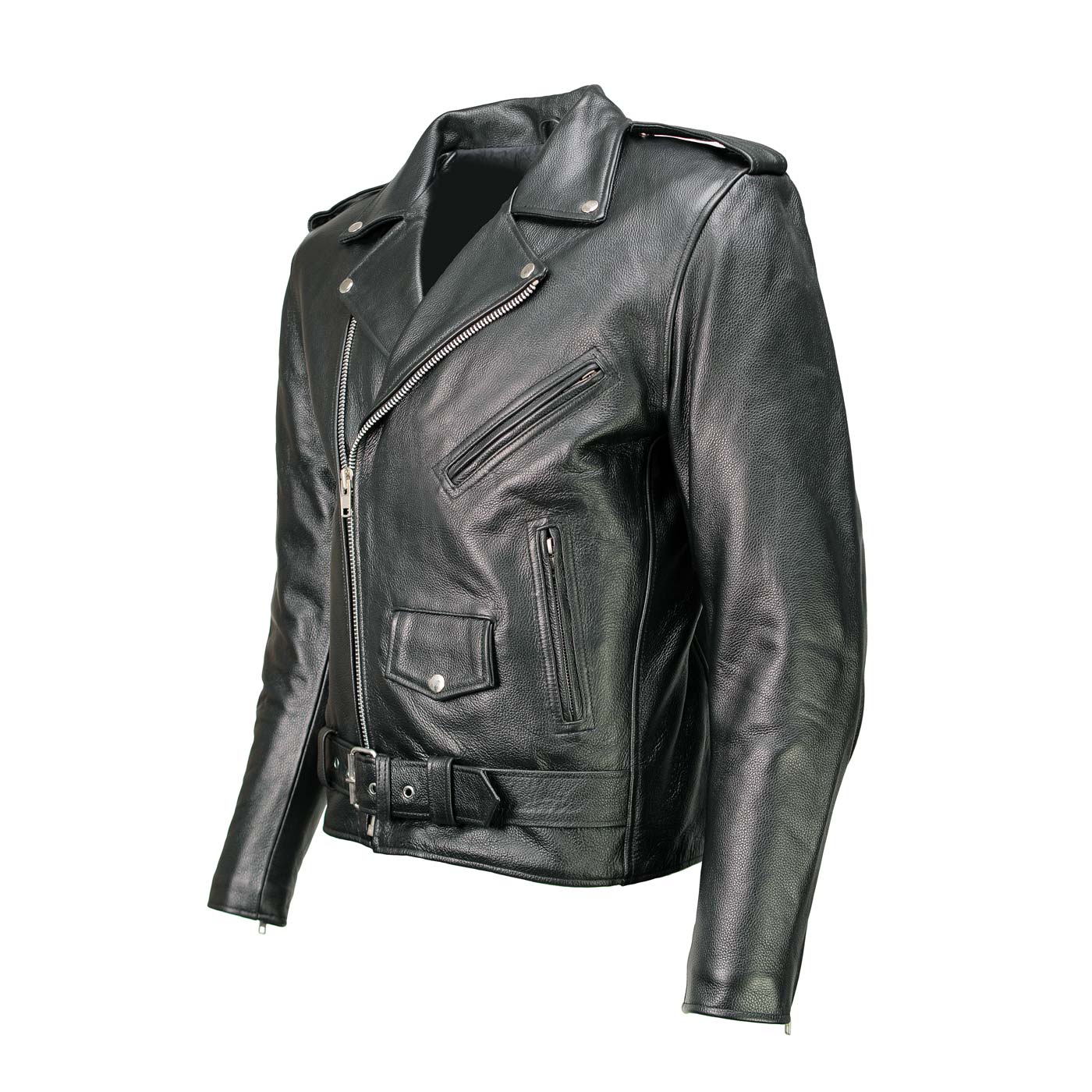 Milwaukee Leather LKM1703 Men's Classic Black Premium Leather Motorcycle Biker Rider Jacket