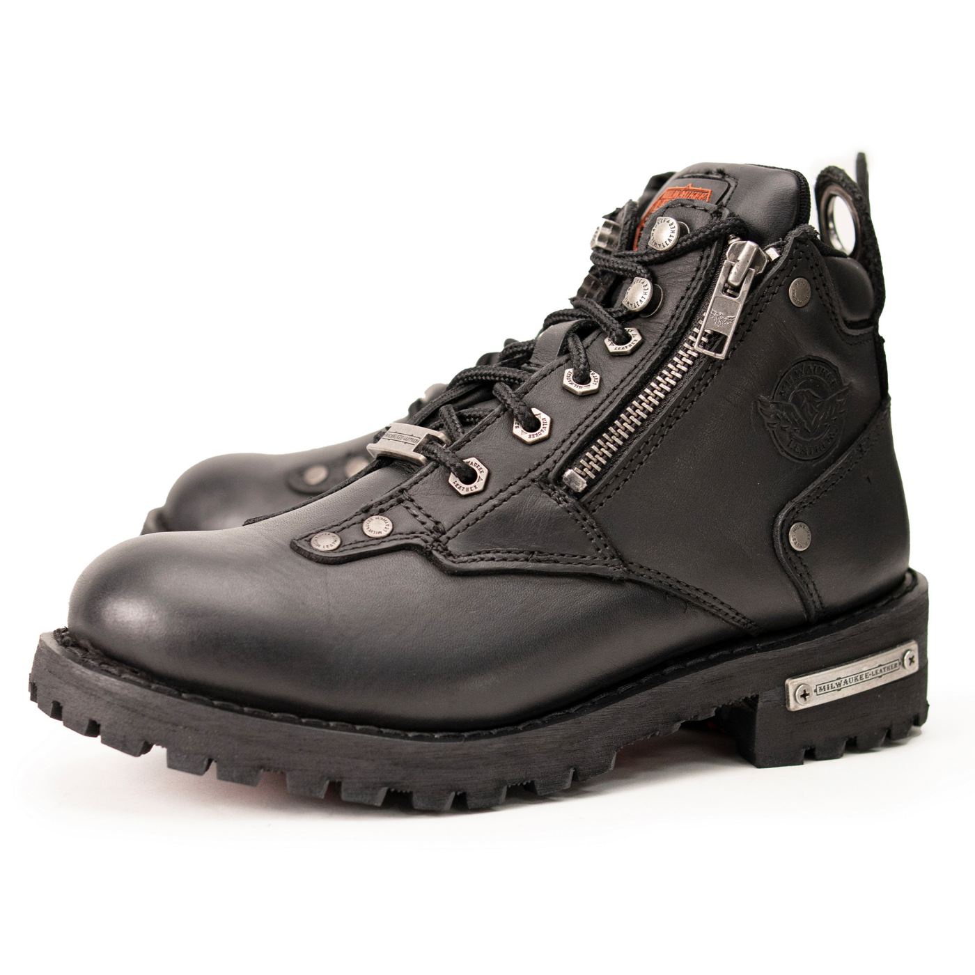 Milwaukee Leather MBL9335 Women's Premium Black Leather Low Cut