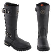 Milwaukee Leather MBL9385 Women's Black Leather 15-Inch Calf Laced Motorcycle Riding Boots with Side Zipper