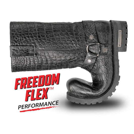 Milwaukee Leather Men’s Crocodile-Embossed Leather Motorcycle Boots