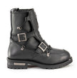 Milwaukee Leather MBM9076 Men’s Black Tactical Logger Leather Boots with Buckle Enhancement