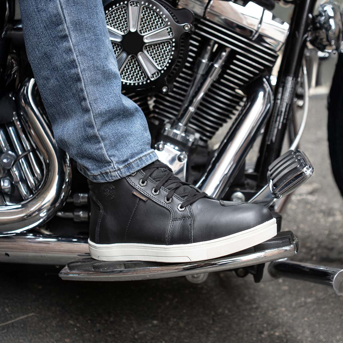 Milwaukee Leather MBM9114 Men's Black Waterproof Leather Street